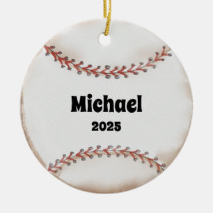Baseball Boll Ornament, Ornament, Kids Sports Julgransprydnad Keramik