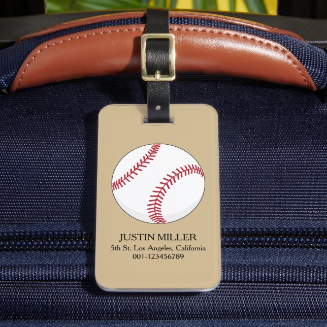 Baseball Boll personalize Bagagebricka (Framsida Insitu 2)