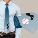 Baseball Boll Player Black Silhouette Blue Slips<br><div class="desc">Baseball Boll Player Black Silhouette Blue Neck Tie. Underbar för en basebollspelare,  basebolltränare eller fläkt.</div>