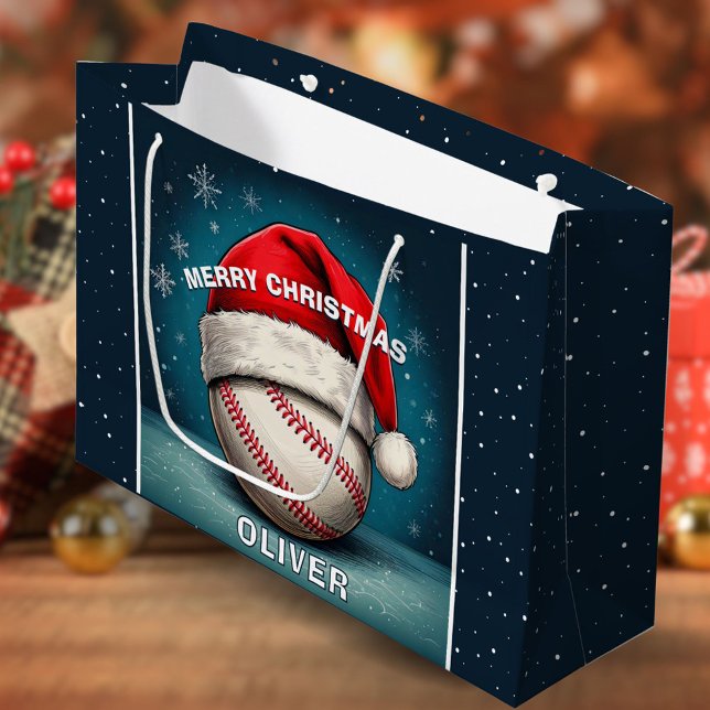 Baseball Boll Red Santa Hat Namn jul (Skapare uppladdad)