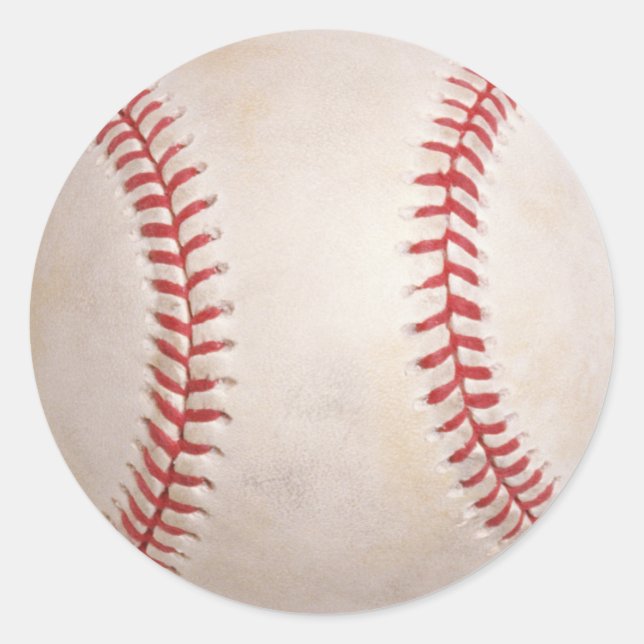Baseball Boll Round Sticker Runt Klistermärke (Framsida)