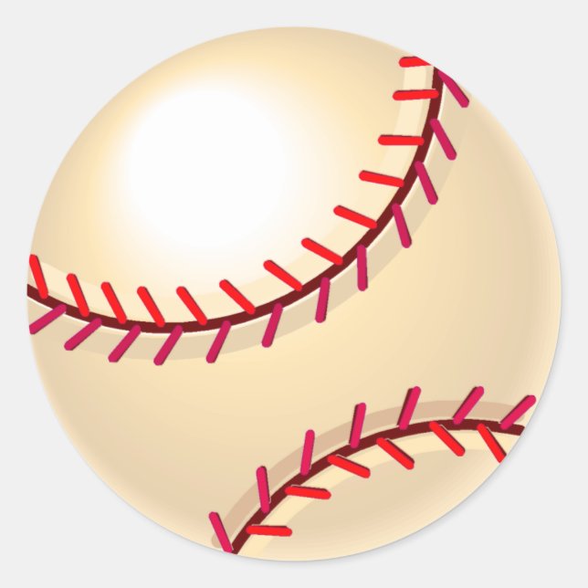 Baseball Boll Runt Klistermärke (Framsida)