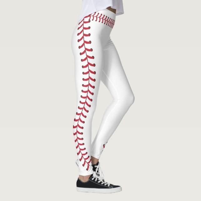 Baseball boll Seam Stitches Mönster Leggings (Höger)