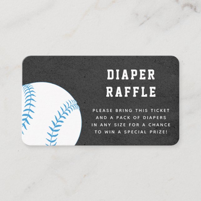 Baseball Boll Sport Diaper Raffle Baby Shower Tilläggskort (Framsida)