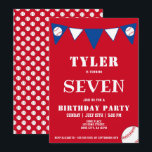 Baseball Boll Sports Kids Boy Birthday Inbjudningar<br><div class="desc">Baseball Boll tävlar om barndagsljud. Cute baseball födelsedagsfest inbjudan kort. Utformningen har baseball bollar och buntar flaggor i vitt och blått färg mot röd bakgrund. Anpassa den här födelsedagen till inbjudan med ett barns namn, ålder och anpassa alla detaljer på inbjudan. Underbar som födelsedagsfest inbjudan för en pojke som kärlek...</div>