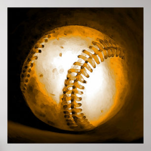 Baseball Boll-teckning Poster utskrift