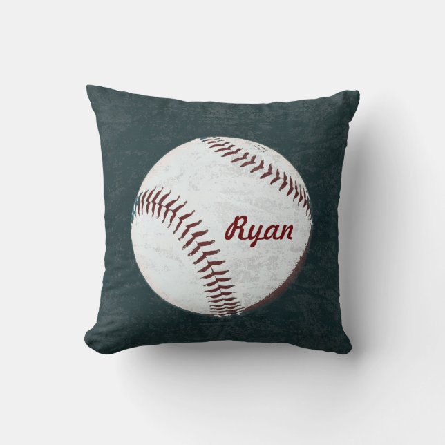 Baseball boll - vintage formaterad kudde (Framsida)
