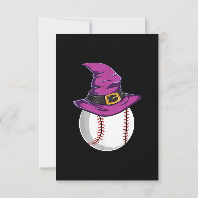 Baseball Boll Witch Hat - Funny Halloween Costume OSA Kort (Framsida)