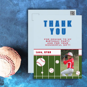 Baseball Bollar Barns födelsedag Photo Tack Vykort