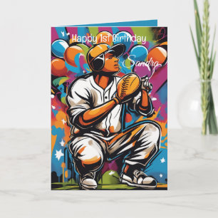 Baseball Bollar Grattis på födelsedagen Kids anpas Kort