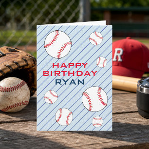 Baseball Bollar Grattis på födelsedagen Kids anpas Kort