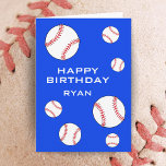 Baseball Bollar Grattis på födelsedagen Kids anpas Kort<br><div class="desc">Basebollens födelsedagskort, för barn. Det här hälsningskortet för baseball personlig har en önskan från Grattis på födelsedagen, ett namn och många baseball bollar på framsidan, bollar på insidan lämnat och ett boll på baksidan. Programmet färg är rött, blått och vitt. Anpassa kortet med killens namn. Underbart födelsedag för baseboll och...</div>