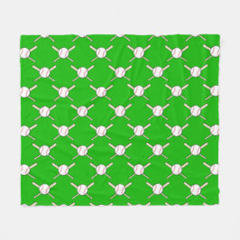 Baseball - Bollar & Slagträn Sömlöst Mönster  Fleecefilt