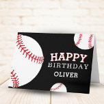 Baseball Bollar Sports Grattis på födelsedagen Kid Kort<br><div class="desc">Baseball Bollar idrottar Grattis på födelsedagen kort med Namn. Baseball bollar med en Grattis på födelsedagen-önskan mot svart bakgrund. Anpassa med ditt namn och skapa ett speciellt personkort för en pojke eller flicka som kärlek baseball.</div>