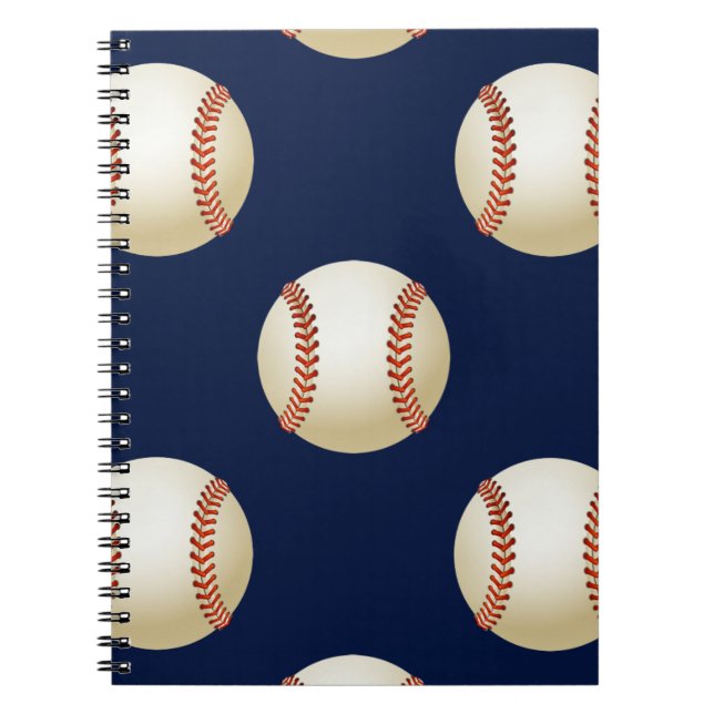 Baseball Bollar Sports Mönster Anteckningsbok Med Spiral (Framsidan)