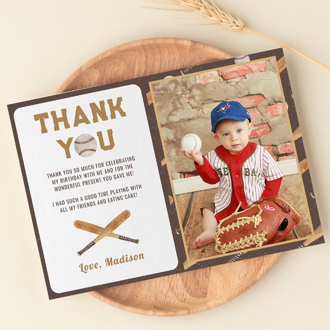 Baseball Boy Birthday Photo - tackkort Tack Kort (Skapare uppladdad)