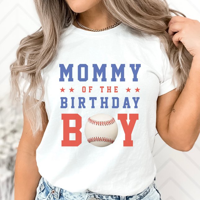 Baseball Boy Mamma Födelsedagsfest Parent T Shirt (Baseball Boy Mom Birthday Party Parent T-Shirt)