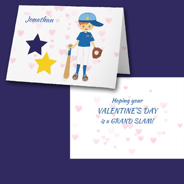 Baseball Boy Personlig Valentine Card Helgkort (Skapare uppladdad)