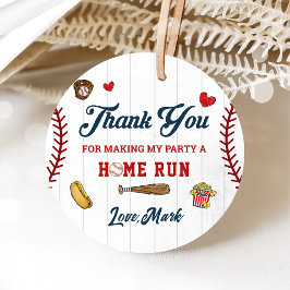 Baseball Boy Tack Birthday Tack Gåvor Etiketter