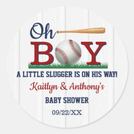 Baseball Boys Baby Shower Runt Klistermärke