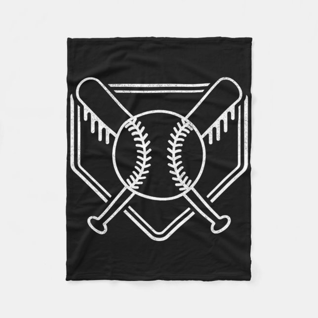 Baseball Boys Baseball-bas i Fladdermus Fleecefilt (Framsidan)