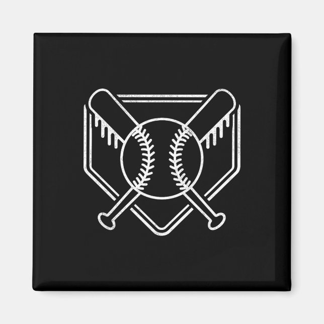 Baseball Boys Baseball-bas i Fladdermus Magnet (Framsidan)