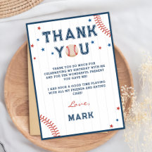 Baseball Boys födelsedag - tack för ditt kort