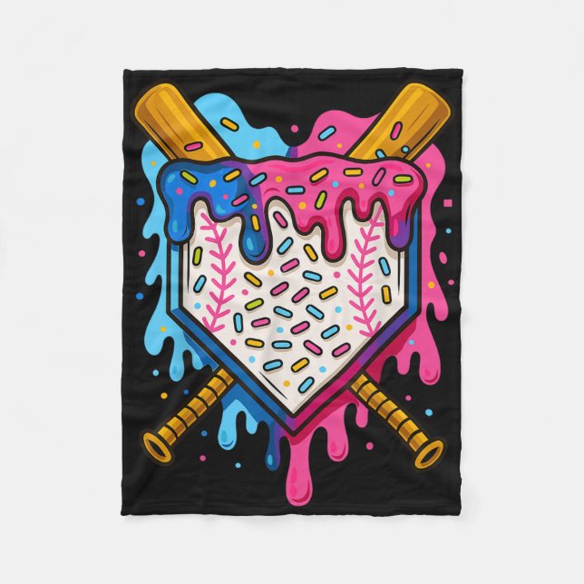 Baseball Boys Ice Cream Drick Baseball Fleecefilt (Framsidan)