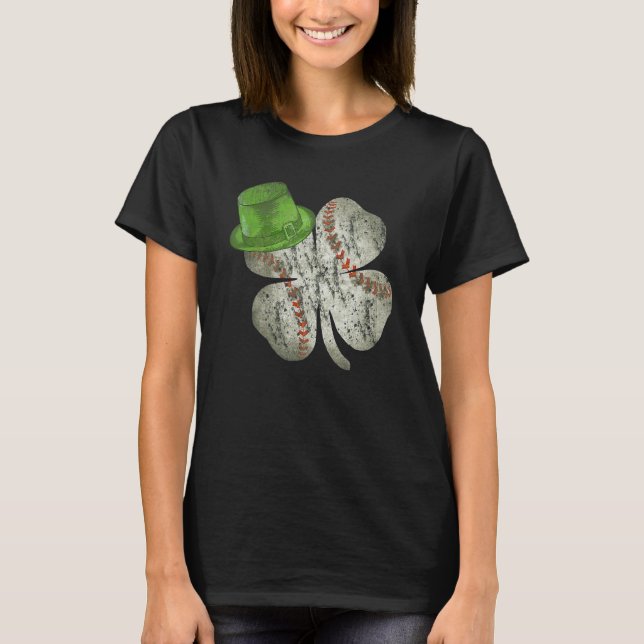 Baseball Boys St Patricks Day Shamrock Irish Men W T Shirt (Framsida)