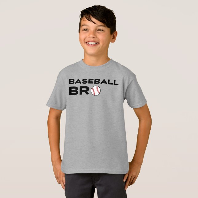 Baseball Bro Sporty Boy's T-Shirt (Hel framsida)