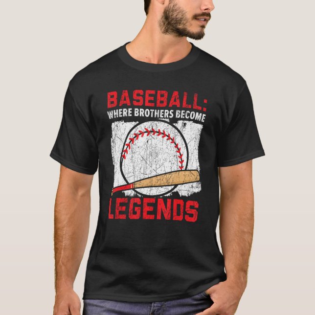 Baseball Brother Baseball Player Brotherhood Sibli T Shirt (Framsida)