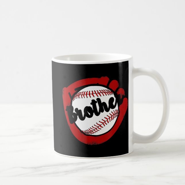 Baseball Brother för Baseball Softball Mamma Kaffemugg (Höger)