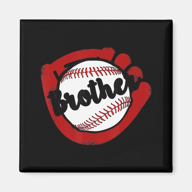 Baseball Brother för Baseball Softball Mamma Magnet (Framsidan)