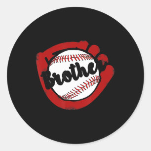 Baseball Brother för Baseball Softball Mamma Runt Klistermärke