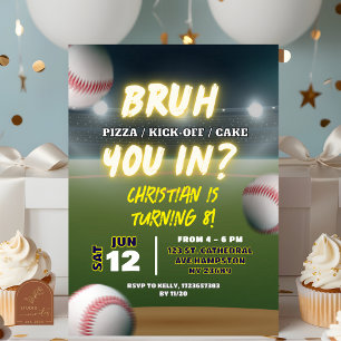 Baseball Bruh, du i tonårspojens födelsedag Inbjudningar
