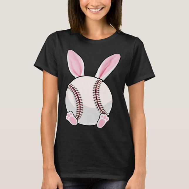 Baseball Bunny Ears Eggs Costume Easter Day Boys M T Shirt (Framsida)