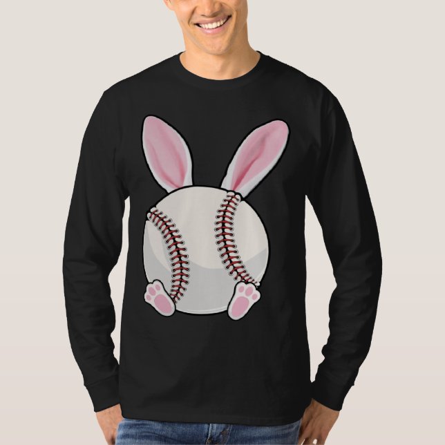 Baseball Bunny Ears Eggs Costume Easter Day Boys M T Shirt (Framsida)