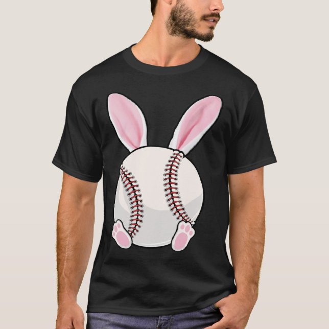 Baseball Bunny Ears Eggs Costume Easter Day Boys M T Shirt (Framsida)