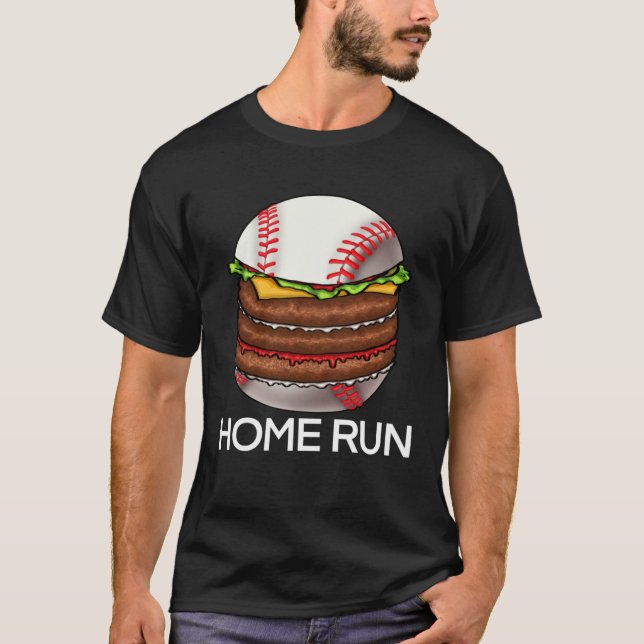 Baseball Burger Home Run  Women Love Game Fries Fo T Shirt (Framsida)