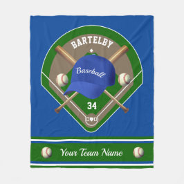 Baseball Cap Fladdermus Diamond Namn Number Team Fleecefilt