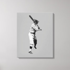 Baseball Cat Canvastryck