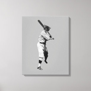 Baseball Cat Canvastryck