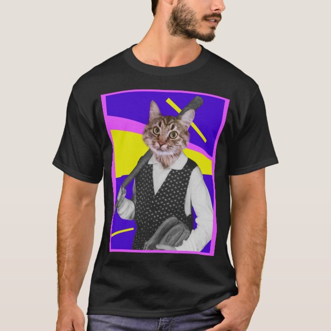 Baseball Cat T-Shirt (Framsida)