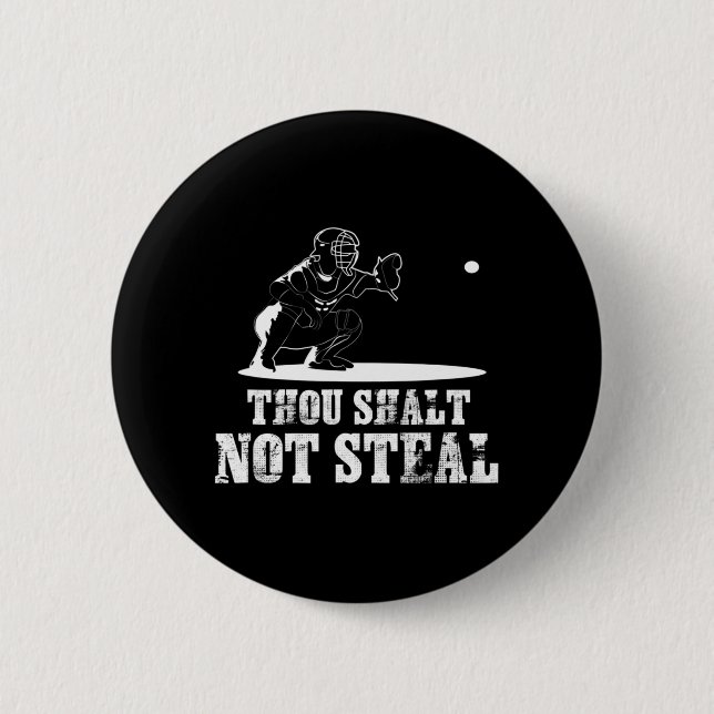 Baseball Catcher dig Shalt Not Steal - Religiösa Knapp (Framsida)