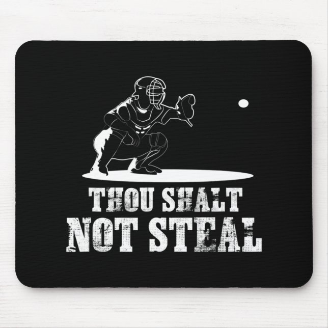 Baseball Catcher dig Shalt Not Steal - Religiösa Musmatta (Framsidan)
