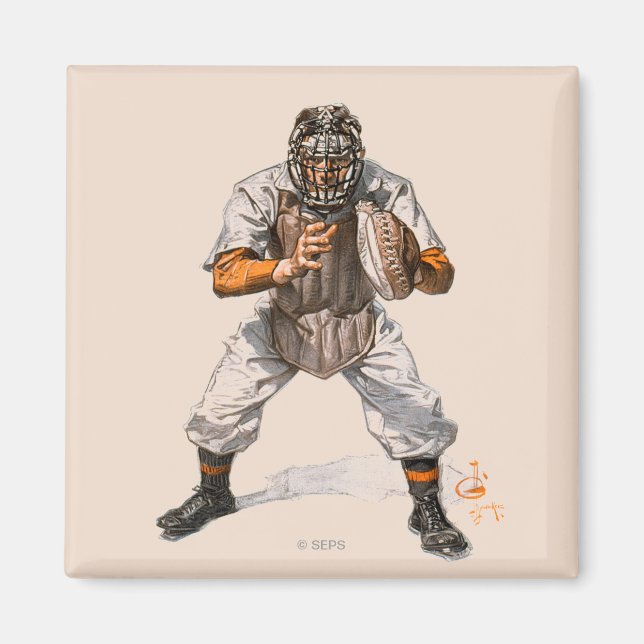 Baseball Catcher Magnet (Framsidan)