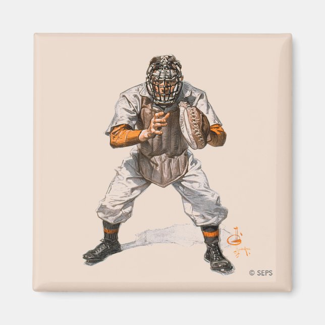 Baseball Catcher Magnet (Framsidan)