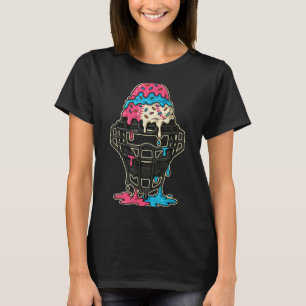 Baseball Catcher Mask Ice Cream Drip Baseball Boys T Shirt
