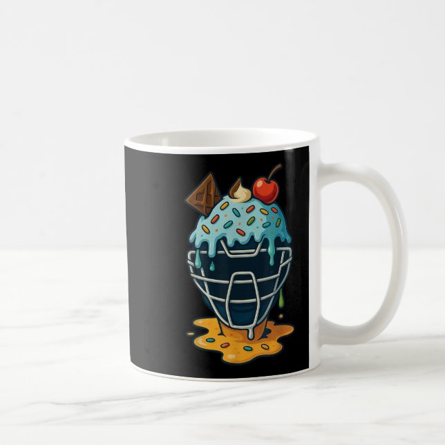 Baseball Catcher Mask Ice Cream Drip Sprinkles Des Kaffemugg (Höger)