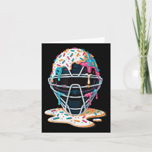 Baseball Catcher Mask Ice Cream Dripping Baseball Kort